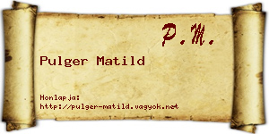 Pulger Matild névjegykártya